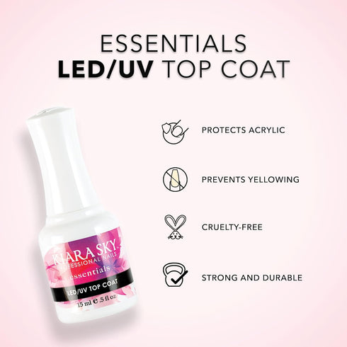 KIARA SKY LED/UV Gel Polish Top Coat, 0.5 oz - for Acrylic Nails & Dip Powder