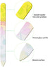 Mudder 8 Pack Glass Nail Files with Colorful Pattern Printed Cases, Crystal Fingernail Buffers for Professional