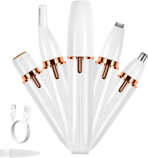 Hicdaw Electric Razors for Women, 4 in 1 Bikini Trimmer, USB Rechargeable Electric Trimmer