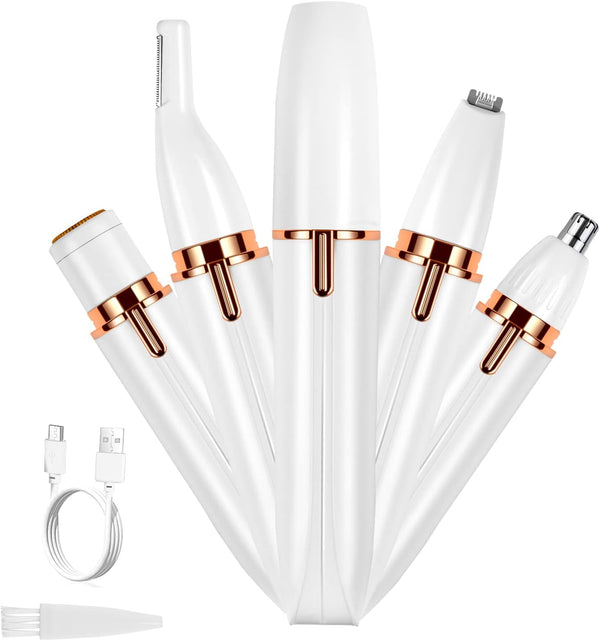 Hicdaw Electric Razors for Women, 4 in 1 Bikini Trimmer, USB Rechargeable Electric Trimmer