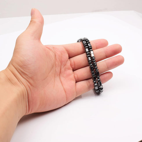 Magnetic Necklace, Hematite Necklace for Magnetic Therapy, Crystal Healing Necklace for Pain and Stress Relief