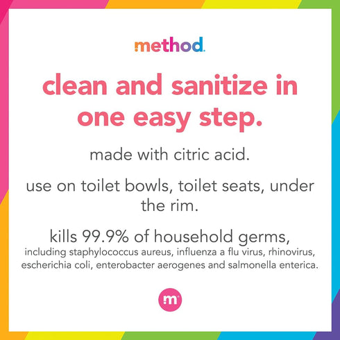 Method Antibacterial Toilet Bowl Cleaner, Spearmint, Kills 99.9% of Germs, 24 Fl Oz (Pack of 6)