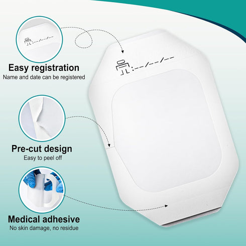 YHOVID 4" 4.75" 80 Swimming, Transparent Film Dressing x Box of - Waterproof Bandages for Showering, Wounds, Post