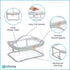 Large Cosmetic Bag for Women, Clear Makeup Pouch for Travel or Home, Transparent PVC Organizer with Handle (Silver)