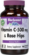 BlueBonnet Nutrition Vitamin C-500 mg Plus Rose Hips Vegetable Capsules for Immune Health, 90 Count
