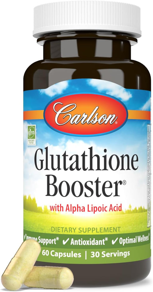 Carlson - Glutathione Booster, Alpha Lipoic Acid, Immune Support, 60 Capsules