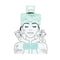 Plush Headband and Wristband Set for Skincare and Makeup Seafoam
