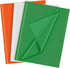 PLULON 60 Sheets Tissue Paper in Orange, Green, White for Gift Bags, St Patrick's Day, Birthday, Wedding, Holiday