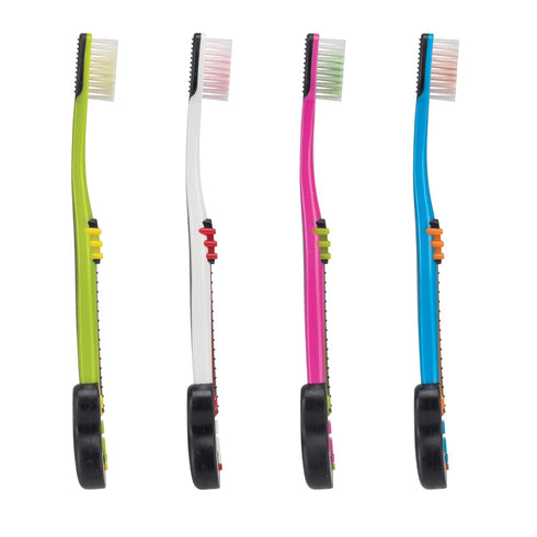 SmileGoods Y333 Rock'n Smile Guitar Youth Toothbrush, 33 Tuft, Soft Bristle, Assorted Colors, Bulk Pack of 72