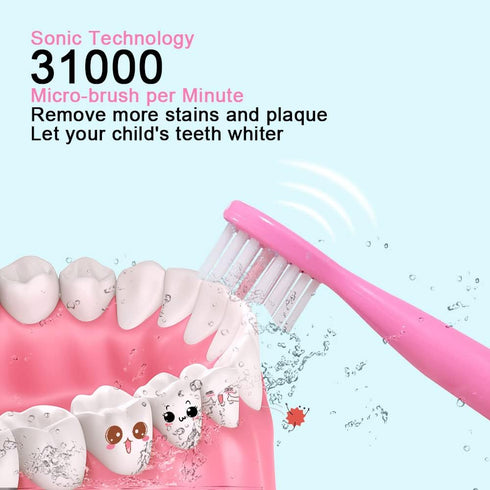 OJV 8630 Kids Sonic Electric Toothbrushes for Children, 6 Modes 2-Min Timer, USB Rechargeable Power Smart Toothbrush