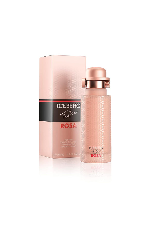 ICEBERG Twice ROSA - Woody Floral Musk Fragrance for Women, Fresh and Fruity EDT Spray Perfume - 4.2 Oz