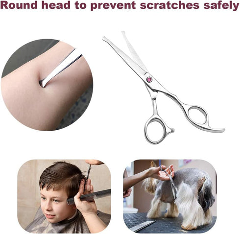 Professional Hair Scissors Barber Shears 6.5-inch - Salon Thinning Scissors for Women, Men, Kids, Home