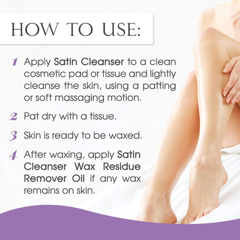 SATIN SMOOTH Pre Wax Cleanser, Antiseptic Skin Prep for Hair Removal, Deep Cleansing, 4 oz, 2-Pack