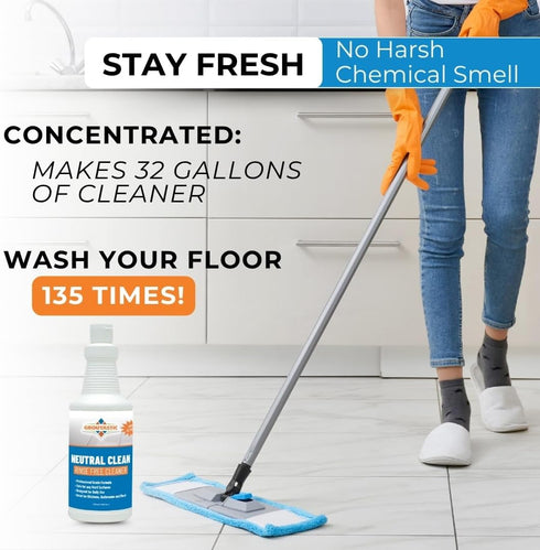 pH Neutral Floor Cleaner No Rinse Daily Mopping Solution for Tile, Stone, Marble & Hardwood Streak-Free, Residue-Free