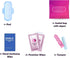 Menstrual Kit All-in-One | Convenience on The Go | Single Period Kit Pack for Travelling, Tweens & Teenagers or Emergency situations | Individually Wrapped Feminine Hygiene Products (Pink)