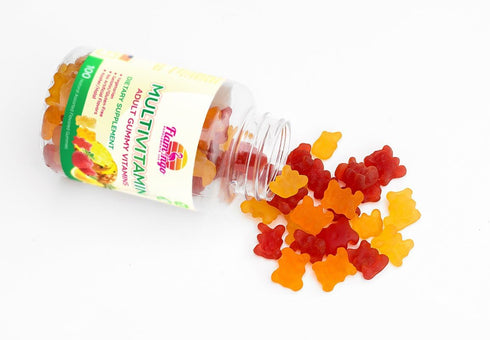 Multivitamin Gummies for Men, Women & Kids | Vegan, Kosher Halal, Gluten-Free | 100 Gummies with 3 Natural Flavors