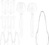 18 Pcs Clear Plastic Serving Utensils Set - 6 Serving Spoons, 6 Tongs, 6 Forks - Heavy Duty Disposable for Parties