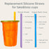 Mini Short Pinch Test Passed 5.5" Replacement Reusable Silicone Small Straws for Toddlers & Kids
