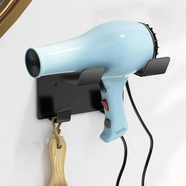 NAJIESUN Hair Dryer Holder Wall Mount, Stainless Steel Blow Dryer Holder for Bathroom,