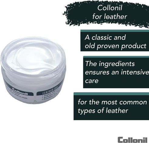 Collonil Leather Gel 2.02 Fl Oz - Leather Care for Smooth and Suede Leather, Dirt & Water-Repellent