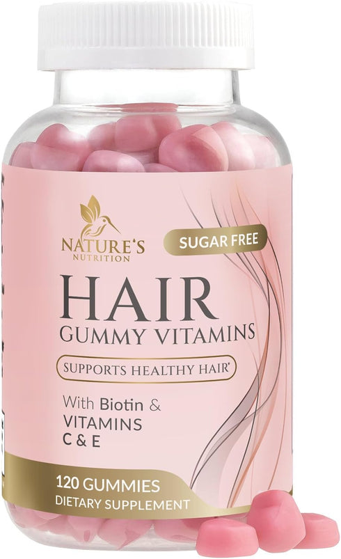 Hair Vitamins Gummies - Sugar Free Hair Growth Support Gummy with Biotin