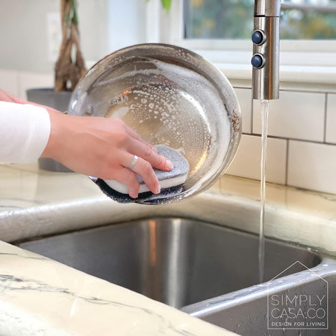 Pack 6 Kitchen Dish Cleaning Sponges - of | Non-Scratch & Fast-Drying | Reusable Scrubbers for Kitchen & Household Use