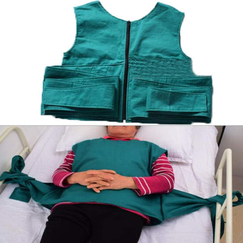 YAOBAO Criss Cross Restraint Vest,Elderly Bed Safety Vest with Zipper,Patient Chest to Strengthen Restraint Belt