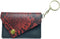 Birth Control Pill Case Snakeskin Print Keychain Envelope Shape (Red)