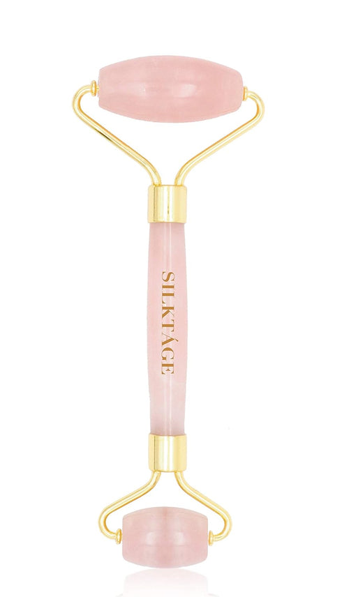 SILKTA´GE ROSE QUARTZ FACIAL ROLLER for Skin Care and Relaxation