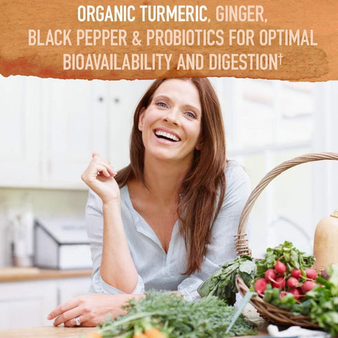 Garden of Life Organics Maximum Strength Turmeric Joints & Mobility Support - 30 Tablets, 500mg Curcumin & Black Pepper