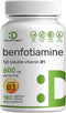 Benfotiamine 600mg, 180 Veggie Capsules (300mg Per Cap) – Vegan, Non-GMO, Gluten Free Thiamine Supplement