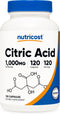Nutricost Citric Acid 1000mg, 120 Capsules - Gluten Free, Non-GMO
