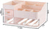 Makeup Organizer,Cosmetic Case with Clear 3 Drawers,Perfect for Bathroom and Dresser Brushes,Lipsticks,Skincare Products Display Case,Pink by SuoXing