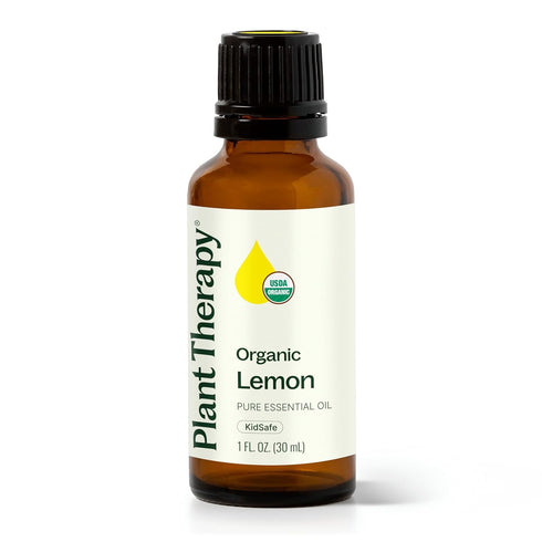Plant Therapy Organic Lemon Essential Oil 100% Pure, USDA Certified Organic, Natural Aromatherapy, 30 mL