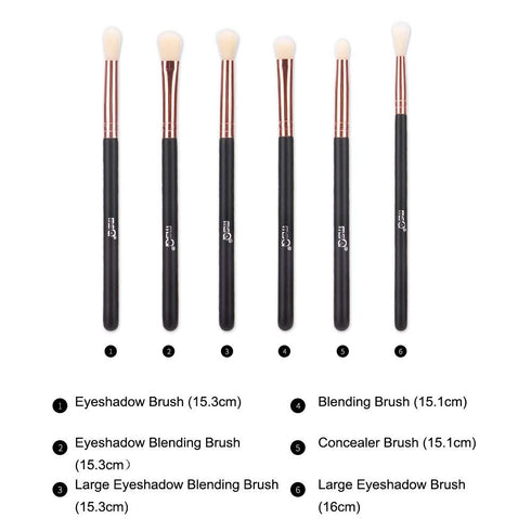 MSQ Eye Brush Set, Rose Gold 6pcs Eyeshadow Set, Eyebrow Brush Makeup Brushes for Eyeshadow, Eyebrow, Eyeliner