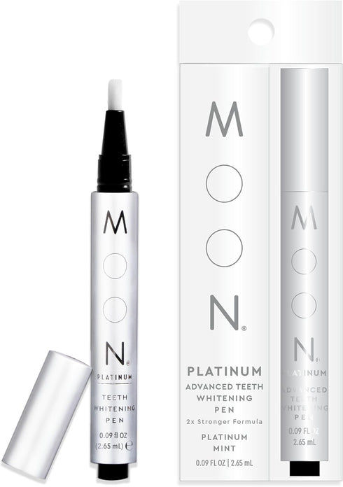 MOON Teeth Whitening Pen, Gentle on Sensitive Teeth, Vegan Whitening Gel with Antioxidants & Essential Oils - Platinum