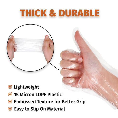 GORILLA SUPPLY 500 Count BPA Free Premium Disposable Gloves for Kitchen Food Handling, Latex & Powder Free