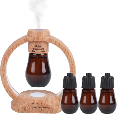 HAPPTWS Essential Oil Diffuser Set- Diffuser 3 Timer Settings Battery Powered Cordless Setup