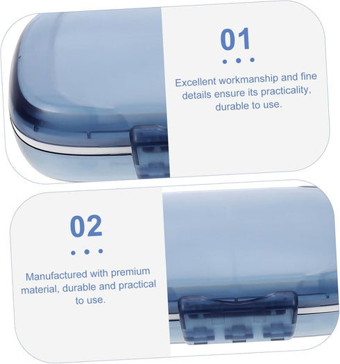Large Capacity Weekly Pill Organizer Portable Medicine Case with Compartments Wear-Resistant Travel Container for Home