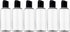 ljdeals 4 oz Clear Plastic Empty Bottles - Refillable Cosmetic Containers with Black Disc Top Caps, Pack of 6