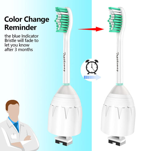 Toptheway Replacement Brush Heads for Sonicare E-Series Essence Xtreme Elite Advance, 6 Pack