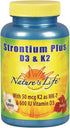 Nature's Life Strontium Plus Vitamins D3 & K2 - 60 Tablets, Bioavailable Formula May Help Support Healthy Bone Density