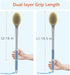 Shower Brush with Soft and Stiff Bristles, 20.5" Extra Long Handle Dual-Sided Back Scrubber Bath Brush