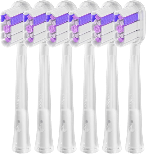 Laifen Cushioned Toothbrush Heads, 6 Count Replacement for Adults, Compatible with Wave Electric Toothbrush