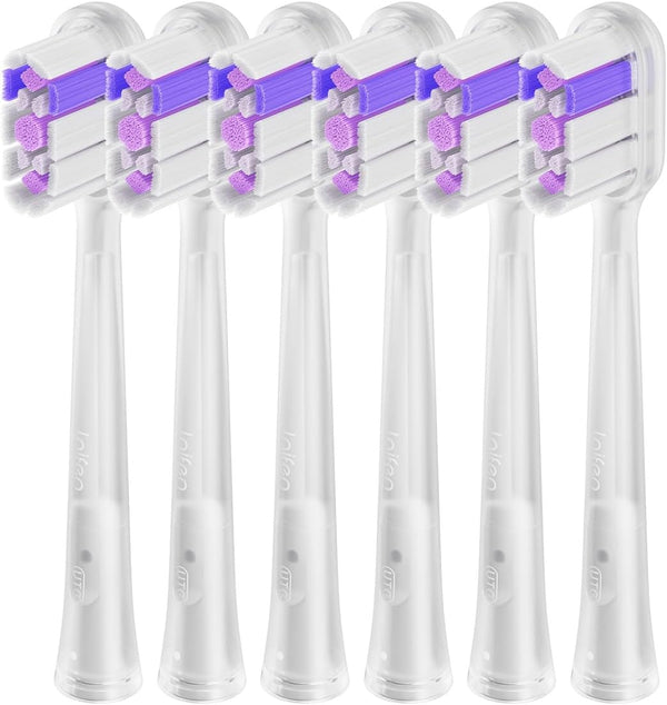 Laifen Cushioned Toothbrush Heads, 6 Count Replacement for Adults, Compatible with Wave Electric Toothbrush
