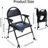 toxaaiwr Commode Commode 1 Folding Bedside Portable Shower Chair Padded Seat Bedside Toilet for Elderly and Disabled