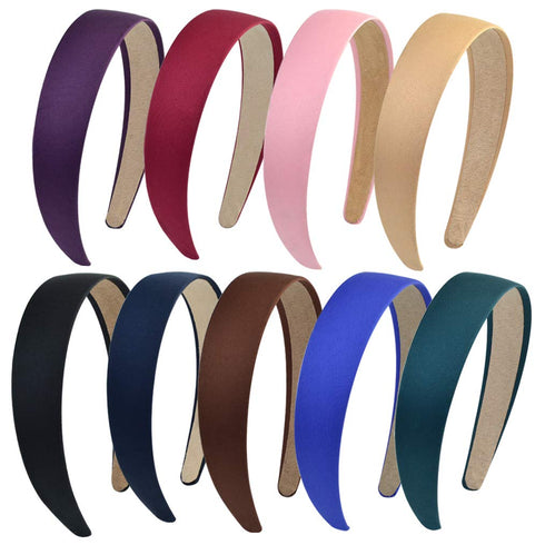 HOVEOX 9 Pieces Non-slip Hard Headbands, 1 Inch Wide Ribbon Hairband for Women and Girls, Mixed Colors