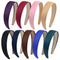 HOVEOX 9 Pieces Non-slip Hard Headbands, 1 Inch Wide Ribbon Hairband for Women and Girls, Mixed Colors