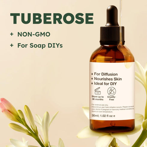Set Set 2X 4 Oz Tuberose Essential Oil for Diffuse & Jasmine Essential Oil for Diffuser - Aromatherapy Grade Essential