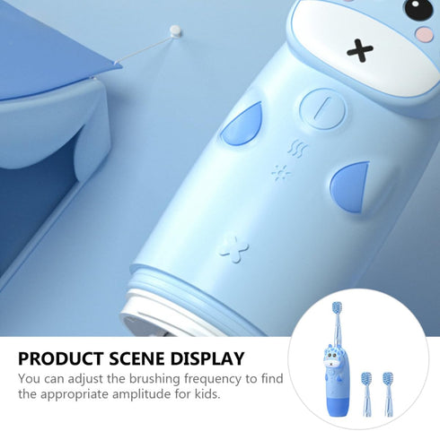 Set 2 s Electric Toothbrush Sonic Vibrating Toothbrush with Blue Brush Heads USB Rechargeable for Oral Care Full Mouth